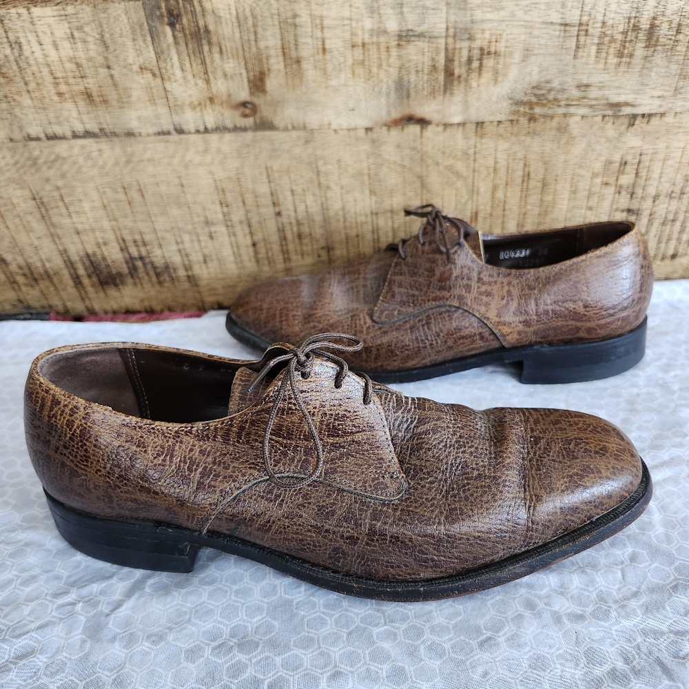 Florsheim Imperial McHale Size 9E Kudo Plain Toe Derby Leather Men's Dress Shoes